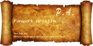 Pangert Ariella névjegykártya
